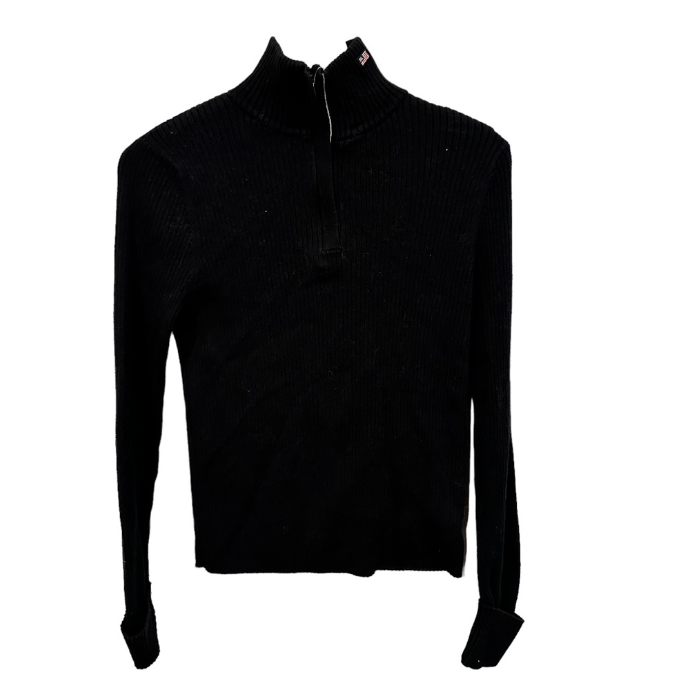 Polo jeans co. Ralph Lauren logo embroidered half-zip sweater NAVY rib L large